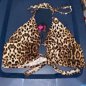 Leopard Print Halter Crop Top